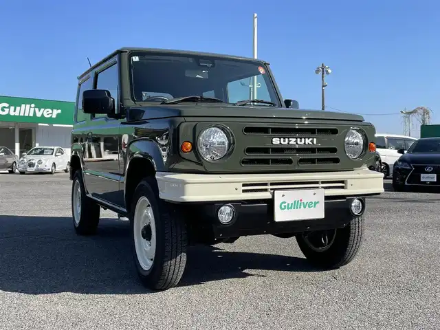 スズキ ジムニー XL 千葉県 2018(平30)年 4万km ジャングルグリーン DAMD ジムニーザ・ルーツ コンプリートカー/・DAMDフロント/リアバンパー/・DAMDグリル/・APIO WILD BOAR SR 17インチアルミ/スズキセーフティーサポート/・デュアルセンサーブレーキサポート/・車線逸脱警報機能/・ふらつき警報機能/・ハイビームアシスト/・先行車発進お知らせ機能/・標識認識機能/社外SDナビ【CN-RE05WD】/・CD/DVD/MSV/Bluetooth/フルセグ/前席シートヒーター/スマートキー/ヒルホールドコントロール/ヒルディセントコントロール/背面タイヤ/フォグランプ/ヒーテッドドアミラー/ETC2.0/ヘッドライトレベライザー/サイド＆カーテンエアバッグ