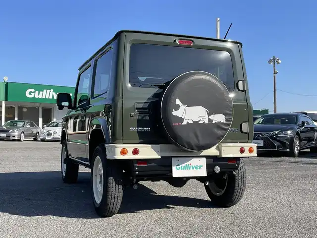 スズキ ジムニー XL 千葉県 2018(平30)年 4万km ジャングルグリーン DAMD ジムニーザ・ルーツ コンプリートカー/・DAMDフロント/リアバンパー/・DAMDグリル/・APIO WILD BOAR SR 17インチアルミ/スズキセーフティーサポート/・デュアルセンサーブレーキサポート/・車線逸脱警報機能/・ふらつき警報機能/・ハイビームアシスト/・先行車発進お知らせ機能/・標識認識機能/社外SDナビ【CN-RE05WD】/・CD/DVD/MSV/Bluetooth/フルセグ/前席シートヒーター/スマートキー/ヒルホールドコントロール/ヒルディセントコントロール/背面タイヤ/フォグランプ/ヒーテッドドアミラー/ETC2.0/ヘッドライトレベライザー/サイド＆カーテンエアバッグ