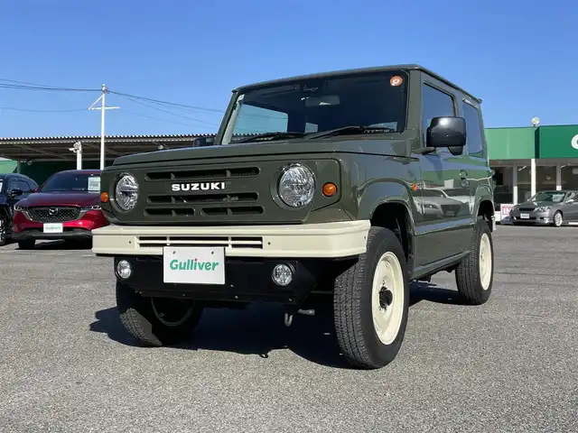 スズキ ジムニー XL 千葉県 2018(平30)年 4万km ジャングルグリーン DAMD ジムニーザ・ルーツ コンプリートカー/・DAMDフロント/リアバンパー/・DAMDグリル/・APIO WILD BOAR SR 17インチアルミ/スズキセーフティーサポート/・デュアルセンサーブレーキサポート/・車線逸脱警報機能/・ふらつき警報機能/・ハイビームアシスト/・先行車発進お知らせ機能/・標識認識機能/社外SDナビ【CN-RE05WD】/・CD/DVD/MSV/Bluetooth/フルセグ/前席シートヒーター/スマートキー/ヒルホールドコントロール/ヒルディセントコントロール/背面タイヤ/フォグランプ/ヒーテッドドアミラー/ETC2.0/ヘッドライトレベライザー/サイド＆カーテンエアバッグ