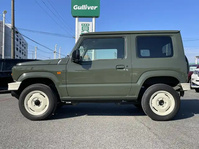 スズキ ジムニー XL 千葉県 2018(平30)年 4万km ジャングルグリーン DAMD ジムニーザ・ルーツ コンプリートカー/・DAMDフロント/リアバンパー/・DAMDグリル/・APIO WILD BOAR SR 17インチアルミ/スズキセーフティーサポート/・デュアルセンサーブレーキサポート/・車線逸脱警報機能/・ふらつき警報機能/・ハイビームアシスト/・先行車発進お知らせ機能/・標識認識機能/社外SDナビ【CN-RE05WD】/・CD/DVD/MSV/Bluetooth/フルセグ/前席シートヒーター/スマートキー/ヒルホールドコントロール/ヒルディセントコントロール/背面タイヤ/フォグランプ/ヒーテッドドアミラー/ETC2.0/ヘッドライトレベライザー/サイド＆カーテンエアバッグ