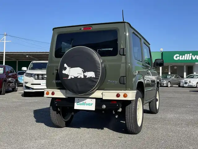スズキ ジムニー XL 千葉県 2018(平30)年 4万km ジャングルグリーン DAMD ジムニーザ・ルーツ コンプリートカー/・DAMDフロント/リアバンパー/・DAMDグリル/・APIO WILD BOAR SR 17インチアルミ/スズキセーフティーサポート/・デュアルセンサーブレーキサポート/・車線逸脱警報機能/・ふらつき警報機能/・ハイビームアシスト/・先行車発進お知らせ機能/・標識認識機能/社外SDナビ【CN-RE05WD】/・CD/DVD/MSV/Bluetooth/フルセグ/前席シートヒーター/スマートキー/ヒルホールドコントロール/ヒルディセントコントロール/背面タイヤ/フォグランプ/ヒーテッドドアミラー/ETC2.0/ヘッドライトレベライザー/サイド＆カーテンエアバッグ