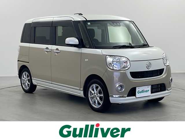 ダイハツ ムーヴ キャンバス X LTD SA Ⅲ 栃木県 2019(平31)年 3.9万km パールホワイトⅢ/ナチュラルベージュマイカメタリック 2トーン ”スマートアシストIII/・衝突回避支援ブレーキ/・衝突警報機能/・車線逸脱警報/・誤発進抑制制御機能/・先行車発進お知らせ機能”/純正メーカーSDナビ/（BT/AM/FM/フルセグ/CD/DVD）/ＥＴＣ/全周囲カメラ/アイドリングストップ/運転席シートヒーター/両側パワースライドドア/オートLEDヘッドライト/横滑り防止/電動格納ミラー/プッシュスタート/スマートキー