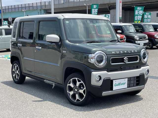 スズキ ハスラー HYBRID X 石川県 2024(令6)年 0.1万km クールカーキパールメタリック/ソフトベージュメタリック 純正9型ナビ/フルセグTV/全方位カメラ/LEDヘッドライト/スマートキー/プッシュスタート/レーダークルーズ/衝突軽減ブレーキ/シートヒーター/クリアランスソナー/保証書/取説