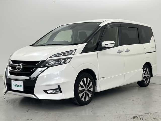 日産 セレナ ハイウェイスターVセレクションⅡ 宮城県 2018(平30)年 6.7万km ブリリアントホワイトパール アラウンドビューモニター/プロパイロット/エマージェンシーブレーキ/車線逸脱警報/インテリジェントパーキングアシスト/デジタルインナーミラー/両側パワースライドドア/純正フリップダウンモニター/純正9型ナビ/・CD.DVD.BT.SD.USB/フルセグTV/純正ドライブレコーダー（フロント）/ETC/プッシュスタート/スマートキー/電動パーキングブレーキ/AUTOHOLD/LEDヘッドライト/フォグライト/革巻きステアリング/ステアリングスイッチ/純正フロアマット/純正ドアバイザー/純正16インチアルミホイール/ロールサンシェード/シートバックテーブル