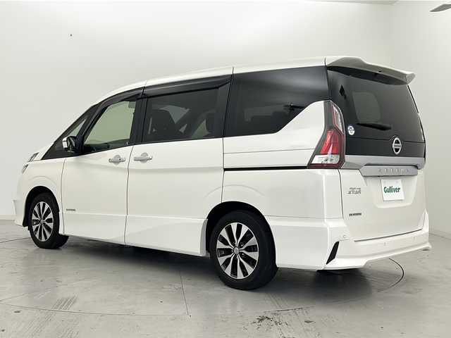 日産 セレナ ハイウェイスターVセレクションⅡ 宮城県 2018(平30)年 6.7万km ブリリアントホワイトパール アラウンドビューモニター/プロパイロット/エマージェンシーブレーキ/車線逸脱警報/インテリジェントパーキングアシスト/デジタルインナーミラー/両側パワースライドドア/純正フリップダウンモニター/純正9型ナビ/・CD.DVD.BT.SD.USB/フルセグTV/純正ドライブレコーダー（フロント）/ETC/プッシュスタート/スマートキー/電動パーキングブレーキ/AUTOHOLD/LEDヘッドライト/フォグライト/革巻きステアリング/ステアリングスイッチ/純正フロアマット/純正ドアバイザー/純正16インチアルミホイール/ロールサンシェード/シートバックテーブル