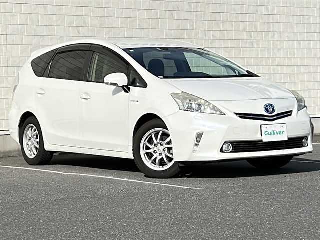 トヨタ プリウス α S 茨城県 2012(平24)年 7.7万km ホワイトパールクリスタルシャイン 純正８インチHDDナビ【NHZN-X62G】/(地デジTV・CD・DVD・BT・ラジオ再生)/ドライブレコーダー/ETC/バックカメラ/オートライト/LEDヘッドライト/純正16inアルミホイール/フロアマット/スマートキー/スペアキー