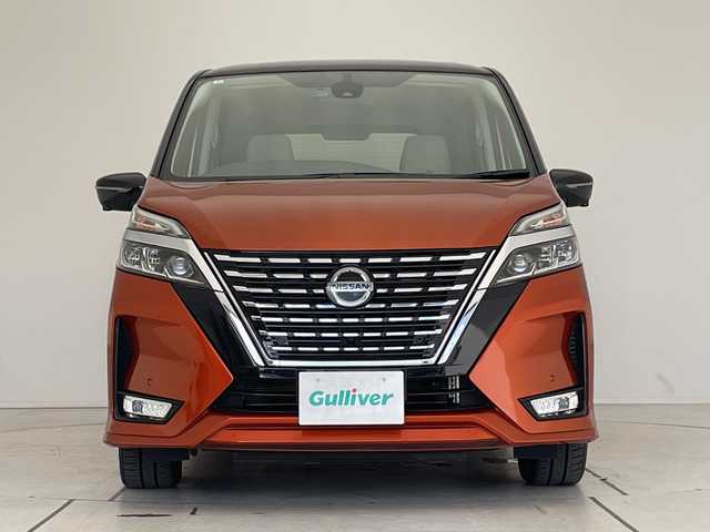 日産 セレナ ハイウェイスター V 愛知県 2020(令2)年 6.3万km サンライズオレンジ/ダイヤモンドブラック プロパイロット/純正10型ナビ　SDカードなし/フリップダウンモニター/全方位カメラ/両側パワースライドドア/レーダークルーズコントロール/バックカメラ/コーナーセンサー/純正アルミホイール/ブラインドスポットモニター/LEDヘッドライト/オートライト/ドライブレコーダー/ETC/衝突軽減システム/フルセグ/CD DVD/Bluetooth/ステアリングスイッチ/スマートキー/プッシュスタート