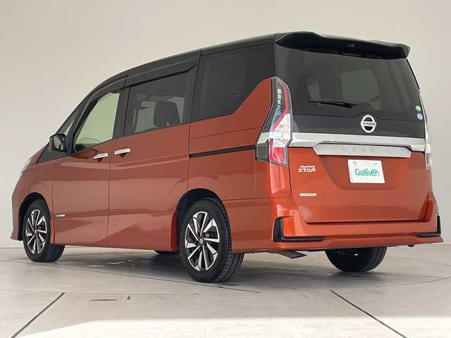 日産 セレナ ハイウェイスター V 愛知県 2020(令2)年 6.3万km サンライズオレンジ/ダイヤモンドブラック プロパイロット/純正10型ナビ　SDカードなし/フリップダウンモニター/全方位カメラ/両側パワースライドドア/レーダークルーズコントロール/バックカメラ/コーナーセンサー/純正アルミホイール/ブラインドスポットモニター/LEDヘッドライト/オートライト/ドライブレコーダー/ETC/衝突軽減システム/フルセグ/CD DVD/Bluetooth/ステアリングスイッチ/スマートキー/プッシュスタート