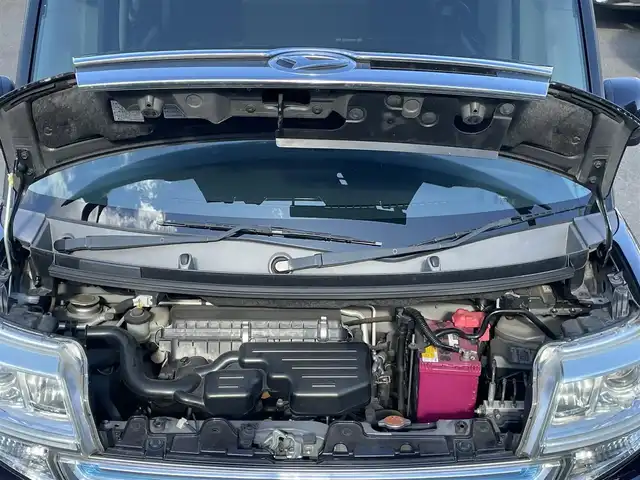 ダイハツ タント カスタム X SA 群馬県 2014(平26)年 10.5万km ナイトシャドーパープルクリスタルM 純正８インチナビ　/純正後席モニター　/フルセグ・Ｂｌｕｅｔｏｏｔｈ・CD・DVD　/バックカメラ　/電動スライドドア　/衝突軽減ブレーキ　/スタッドレス車載/横滑り防止装置　/プッシュスタート　/オートライト　/フロアマット