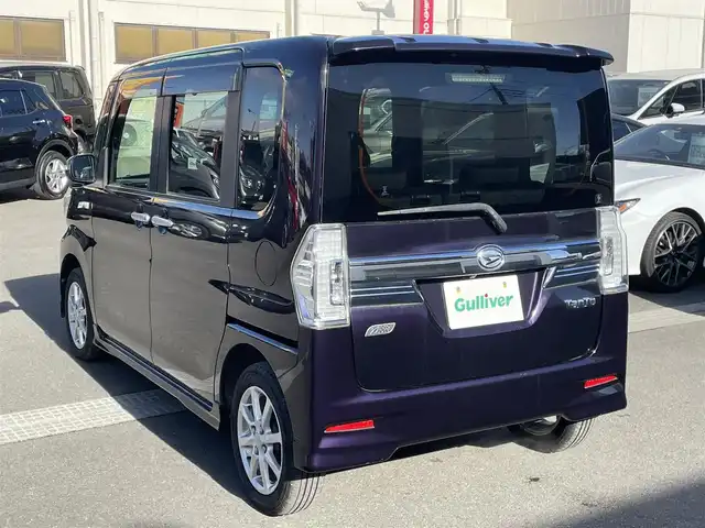 ダイハツ タント カスタム X SA 群馬県 2014(平26)年 10.5万km ナイトシャドーパープルクリスタルM 純正８インチナビ　/純正後席モニター　/フルセグ・Ｂｌｕｅｔｏｏｔｈ・CD・DVD　/バックカメラ　/電動スライドドア　/衝突軽減ブレーキ　/スタッドレス車載/横滑り防止装置　/プッシュスタート　/オートライト　/フロアマット