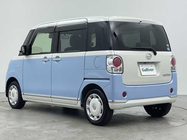 ダイハツ ムーヴ キャンバス G メイクアップ SA Ⅲ 三重県 2018(平30)年 0.9万km パールホワイトⅢ/シルキーブルーパール 2トーン 禁煙車　/純正ナビ　/両側パワースライドドア/フルセグＴＶ　/バックカメラ　/エンジンスタートボタン　/オートライト　/オートハイビーム　/横滑り防止　/コーナーセンサー　/レーンキープアシスト　/ＬＥＤヘッドライト　/スマートキー　/フロアマット