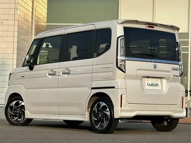 スズキ スペーシア カスタム HYBRID XS ターボ 兵庫県 2023(令5)年 2万km ピュアホワイトP ディーラーOP8インチナビ/バックカメラ/デュアルブレーキサポート/ETC/パドルシフト/全方位ドライブレコーダー/フルセグTV/BTオーディオ/シートヒーター/USBポート/両側パワースライドドア/後席オットマン