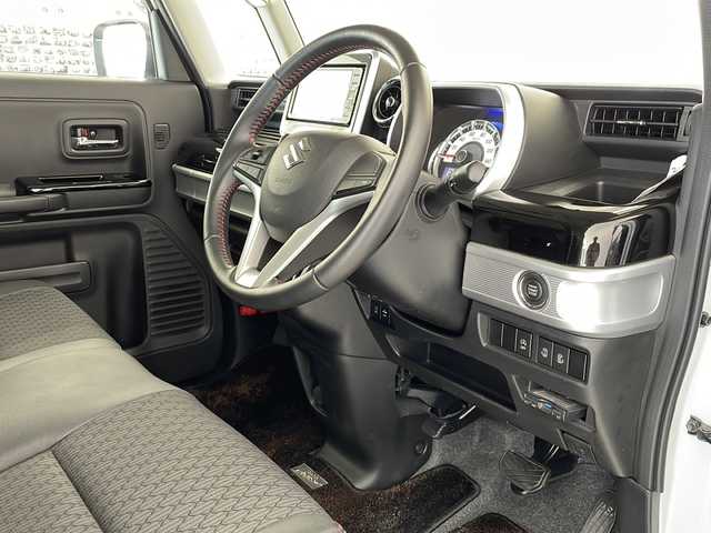 スズキ スペーシア カスタム HYBRID XS 岐阜県 2018(平30)年 4.1万km ピュアホワイトP 4WD/社外SDナビ(MDV-D304W)/CD/ワンセグテレビ/コーナーセンサー/衝突被害軽減ブレーキ/レーンキープアシスト/両側パワースライドドア/ハーフレザーシート/ベンチシート/シートヒーター /LEDヘッドライト/オートライト/オートハイビーム/フォグランプ/スマートキー/プッシュスタート/純正15インチアルミホイール/バックカメラ/ETC