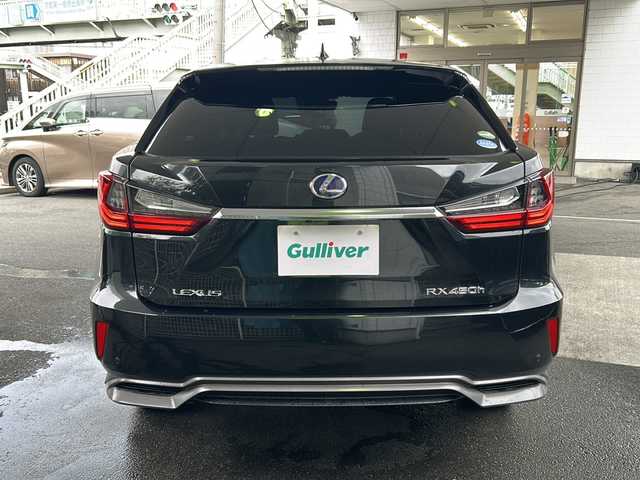 レクサス ＲＸ 450h Fスポーツ 京都府 2016(平28)年 8.9万km グラファイトブラックガラスフレーク 純正ＳＤナビ/フルセグTV/Bluetooth/CD/DVD再生機能　/黒本革シート　/ＨＵＤ　/禁煙　/バックカメラ　/４ＷＤ　/３眼ＬＥＤヘッドライト　/電動格納ウィンカーミラー/オートライト/オートマチックハイビーム/レーダークルーズコントロール　/パドルシフト　/ステアリングスイッチ/ステアリングヒーター/メモリーパワーシート　 /シートヒーター /エアシート /純正AW20インチ