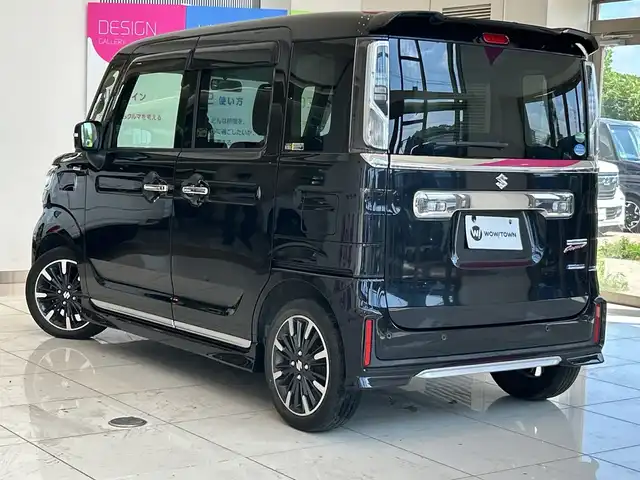 スズキ スペーシア カスタム HYBRID XS ターボ 埼玉県 2018(平30)年 2.4万km ブルーイッシュブラックパール3 スズキセーフティサポート/社外ナビ/　　フルセグTV/Bluetooth/CD/DVD/両側パワースライドドア/クルーズコントロール/レーンキープアシスト/LEDオートライト/ハーフレザーシート/シートヒーター/クリアランスソナー/パドルシフト/オートエアコン/プッシュスタート/禁煙車