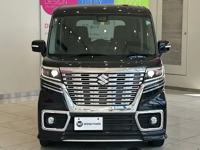 スズキ スペーシア カスタム HYBRID XS ターボ 埼玉県 2018(平30)年 2.4万km ブルーイッシュブラックパール3 スズキセーフティサポート/社外ナビ/　　フルセグTV/Bluetooth/CD/DVD/両側パワースライドドア/クルーズコントロール/レーンキープアシスト/LEDオートライト/ハーフレザーシート/シートヒーター/クリアランスソナー/パドルシフト/オートエアコン/プッシュスタート/禁煙車