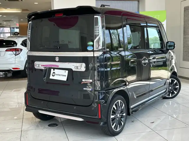 スズキ スペーシア カスタム HYBRID XS ターボ 埼玉県 2018(平30)年 2.4万km ブルーイッシュブラックパール3 スズキセーフティサポート/社外ナビ/　　フルセグTV/Bluetooth/CD/DVD/両側パワースライドドア/クルーズコントロール/レーンキープアシスト/LEDオートライト/ハーフレザーシート/シートヒーター/クリアランスソナー/パドルシフト/オートエアコン/プッシュスタート/禁煙車