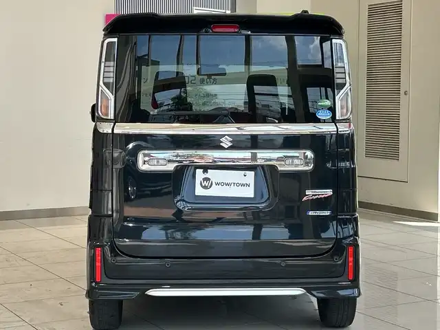 スズキ スペーシア カスタム HYBRID XS ターボ 埼玉県 2018(平30)年 2.4万km ブルーイッシュブラックパール3 スズキセーフティサポート/社外ナビ/　　フルセグTV/Bluetooth/CD/DVD/両側パワースライドドア/クルーズコントロール/レーンキープアシスト/LEDオートライト/ハーフレザーシート/シートヒーター/クリアランスソナー/パドルシフト/オートエアコン/プッシュスタート/禁煙車