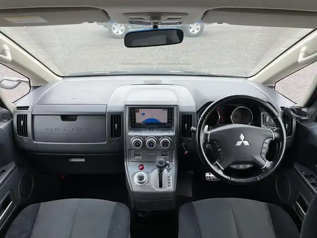 三菱 デリカＤ：５ G－Navi package 道央・札幌 2007(平19)年 14.8万km ウォームホワイトパール ４WD/純正ディーラーOPナビ/CD/DVD/TV/ASC/クルーズコントロール/バック/サイド/フロントカメラ/ビルトインETC/片側パワースライドドア/革巻きステアリング/ステアリングリモコン/パドルシフト/純正フリップダウンモニター/トランスファ切替/スマートキー/キーレスエントリー/HIDヘッドライト/オートライト/フォグランプ/電動格納ミラー/ウィンカーミラー/純正フロアマット/ドアバイザー/社外エンジンスターター