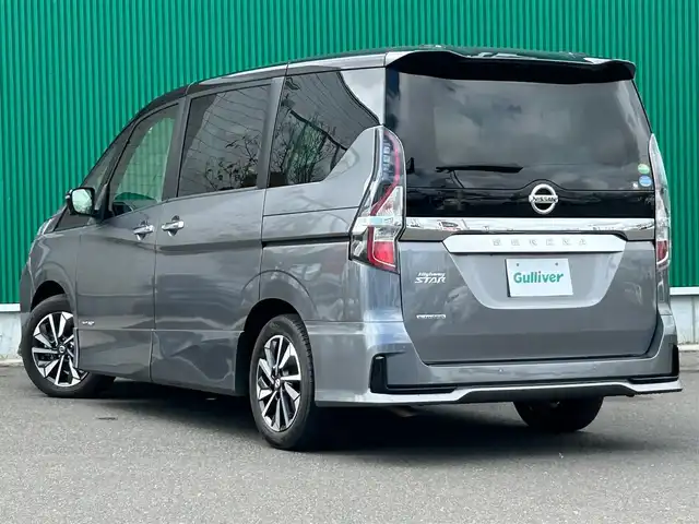 日産 セレナ ハイウェイスター V 宮城県 2020(令2)年 2.7万km ダークメタルグレー/ダイヤモンドブラック セーフティパックB/・プロパイロット/・SRSエアバッグ（サイド/カーテン）/・インテリジェントアラウンドビューモニター/・インテリジェントパーキングアシスト/・ふらつき警報/・電動パーキングブレーキ/・オートブレーキホールド/・ヒーター付ドアミラー/リアオートエアコン/3列目ヒーターダクト/＝＝＝/インテリジェントエマージェンシー/踏み間違い衝突防止アシスト/車線逸脱防止支援システム/車線逸脱警報/後側方衝突防止支援システム/後側方車両検知警報/後退時車両検知警報/標識検知機能/コーナーセンサー/フリップダウンモニター/純正10インチナビ/・CD/DVD/・Bluetooth/・フルセグTV/ビルトインETC/ドライブレコーダー/革巻きステアリング/LEDヘッドランプ/フォグランプ/オートライト/スマートキー＆プッシュスタート/電動格納ミラー/純正16インチAW/純正フロアマット