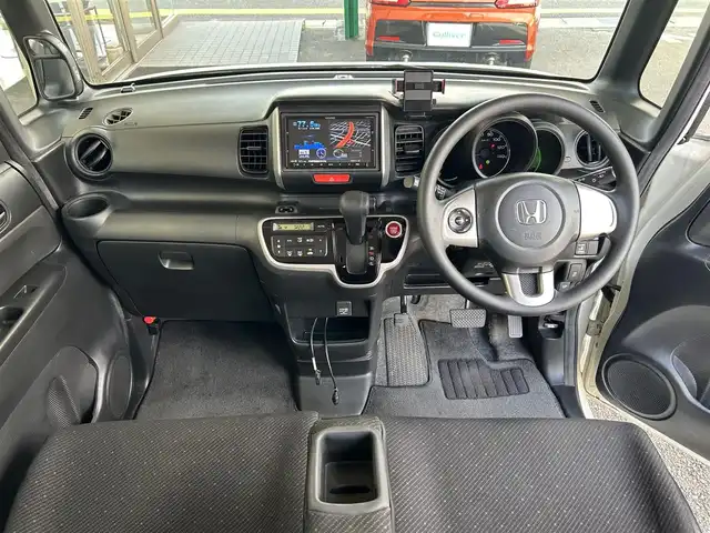 ホンダ Ｎ ＢＯＸ G Lパッケージ 兵庫県 2014(平26)年 10.1万km プレミアムホワイトパール 社外7インチナビ/　　(AM/FM/CD/DVD/BT)/ワンセグTV/バックカメラ/プッシュスタート/横滑り防止装置/ステアリングリモコン/オートライト/ETC/片側パワースライドドア/ドアバイザー/純正14インチアルミホイール/スマートキー/保証書/取扱説明書