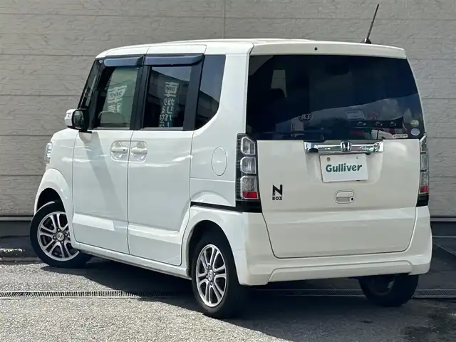 ホンダ Ｎ ＢＯＸ G Lパッケージ 兵庫県 2014(平26)年 10.1万km プレミアムホワイトパール 社外7インチナビ/　　(AM/FM/CD/DVD/BT)/ワンセグTV/バックカメラ/プッシュスタート/横滑り防止装置/ステアリングリモコン/オートライト/ETC/片側パワースライドドア/ドアバイザー/純正14インチアルミホイール/スマートキー/保証書/取扱説明書