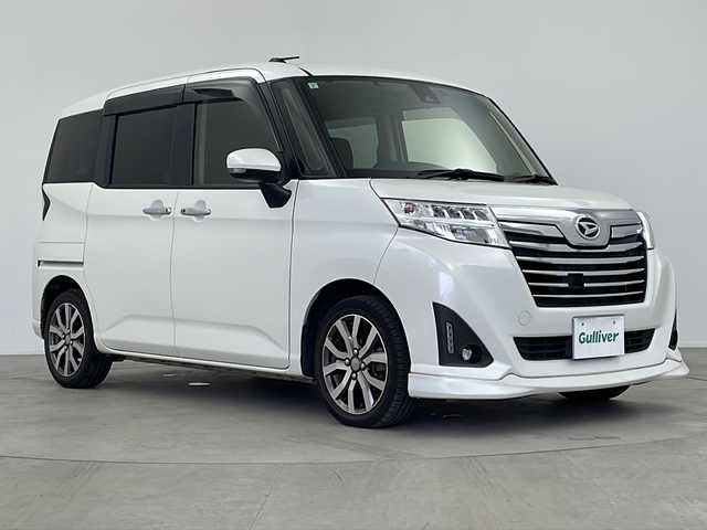 ダイハツ トール カスタムG ターボ SAⅡ 鹿児島県 2017(平29)年 4.9万km パールホワイトⅢ スマートキー×2/純正ナビ【NSZN-W67D】/バックカメラ/純正前後ドライブレコーダー【DRN-H66N】/クルーズコントロール/両側パワースライドドア/衝突被害軽減ブレーキ/純正フロアマット/サンシェード/LEDヘッドライト/アイドリングストップ/ETC/保証書/取扱説明書