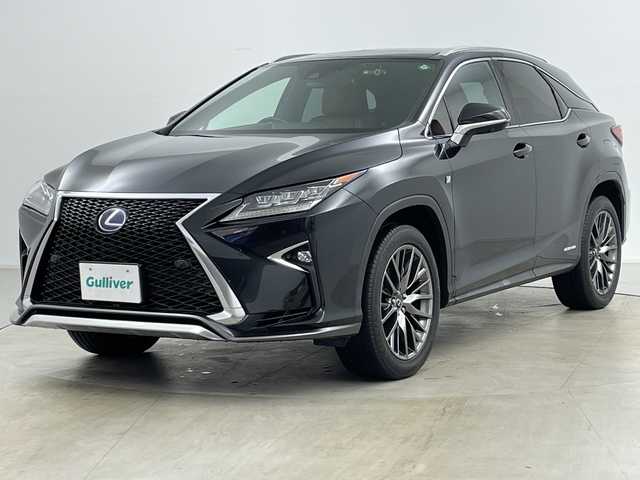 レクサス ＲＸ 450h Fスポーツ 道央・札幌 2015(平27)年 4.2万km グラファイトブラックガラスフレーク ４ＷＤ/純正ディスプレイオーディオ＆ナビＴＶ＆ＢＴ＆ＤＶＤ＆ＣＤ＆ＡｐｐｌｅＣａｒＰｌａｙ＆ＡｎｄｒｏｉｄＡｕｔｏ/バック＆左サイドカメラ/パノラマサンルーフ/赤革シート/全席シートヒーター/前席パワーシート＆ベンチレーション/純正ナビ/バックカメラ/フルセグTV/前後ドラレコ/レーダークルーズコントロール/ブラインドスポットモニター/レーンキーピングアシスト/プリクラッシュセーフティ/コーナーセンサー/パワーバックドア/電動リアシート(リクライニング調整)/ヘッドアップディスプレイ/スペアキー/純正ビルトインＥＴＣ