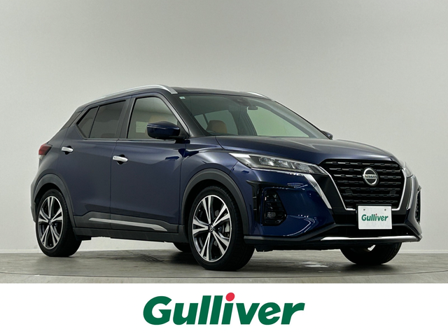 日産 キックス X ツートーンインテリアED 埼玉県 2021(令3)年 2.7万km 青 純正９型ナビ　Ｂｌｕｅｔｏｏｔｈ　フルセグＴＶ　温シート　デジタルインナーミラー　アラウンドビューモニター　プロパイロット　前後ドライブレコーダー　オートハイビーム　ＥＴＣ　禁煙　衝突被害軽減システム