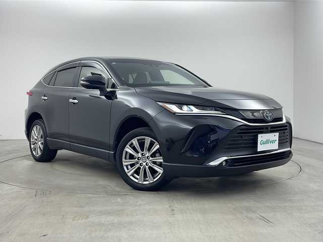 トヨタ ハリアー ハイブリッド Z レザーパッケージ 兵庫県 2020(令2)年 7.5万km プレシャスブラックパール ・トヨタセーフティーセンス/・プリクラッシュセーフティ/・レーントレーシングアシスト/・ブラインドスポットモニター/・ふらつき警報/・クリアランスソナー/・リヤクロストラフィックアラート/・パーキングサポートブレーキ/・ヘッドアップディスプレイ/・ロードサインアシスト/・レーダークルーズコントロール/・オートハイビーム/・誤発進抑制機能/・JBLサウンド/・純正12.3型ナビ＆フルセグ＆BT＆USB/・パノラマミックビューモニター/・デジタルインナーミラー/・前後ドライブレコーダー/・前席シートヒーター/・前席シートクーラー/・前席パワーシート/・運転席シートメモリー/・黒革シート/・ステアリングリモコン/・置くだけ充電/・ビルトインETC2.0/・スマートキー/・スペアキー/・プッシュスタート/・LEDライト/・フォグ/・オートライト/・パワーバックドア/・純正フロアマット/・純正18インチアルミホイール