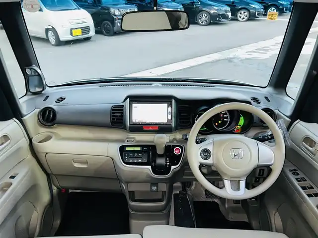 ホンダ Ｎ ＢＯＸ G Lパッケージ 岡山県 2014(平26)年 7.4万km スマートブラック (株)IDOMが運営する【じしゃロン岡山店】の自社ローン対象車両になります。こちらは現金ご利用時の価格です。自社ローンご希望の方は別途その旨お申付け下さい。/＊純正TV/＊純正ナビ　/＊ワンセグテレビ/＊片側パワースライドドア/＊プッシュスタート/＊スマートキー