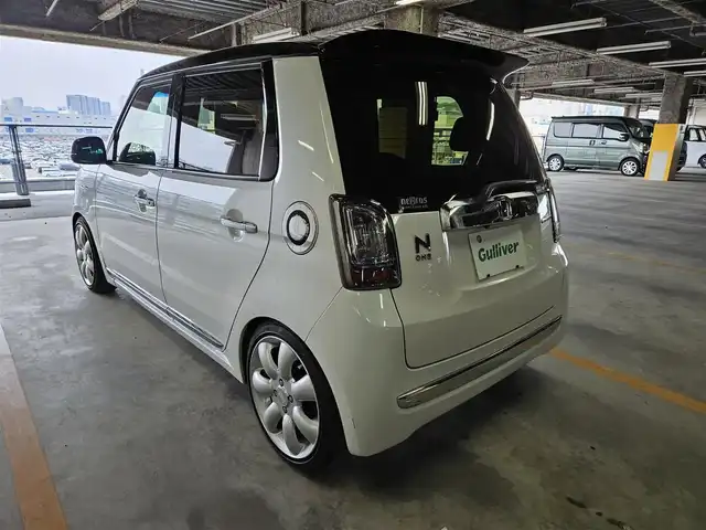 ホンダ Ｎ ＯＮＥ プレミアム ツアラー 鹿児島県 2018(平30)年 7.2万km パールⅡ 純正ナビ(CD/AM/FM)/バックカメラ/ビルトインETC/クルーズコントロール/シティブレーキアクティブシステム/ビークルスタビリティアシスト/ターボ/HIDヘッドランプ/オートライト/オートエアコン/本革巻きステアリング/ステアリングスイッチ/パドルシフト/ハーフレザーシート/RH16インチアルミホイール/スマートキーシステム/禁煙車