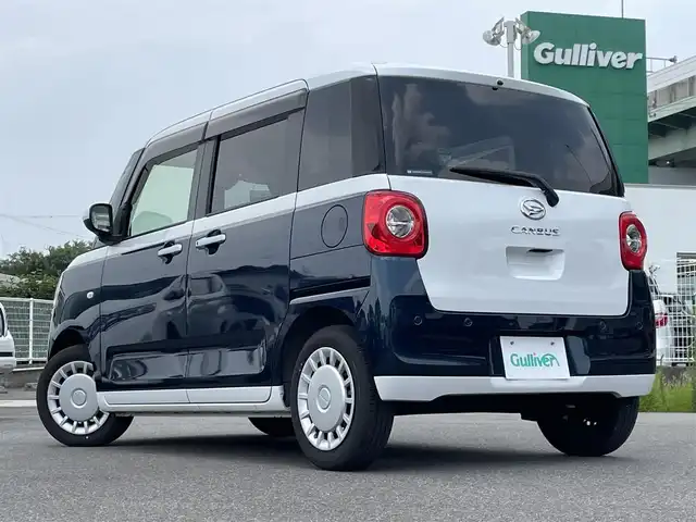 ダイハツ ムーヴ キャンバス ストライプス X 愛知県 2023(令5)年 1.2万km シャイニングホワイトパール/レーザーブルークリスタルシャイン プッシュスタート/パワースライドドア（両側）/スマートアシスト/アイドリングストップ/オートマチックハイビーム/オートライト/オートエアコン/キーフリーシステム/スマートキー/スペアキー/ドアバイザー/フロアマット