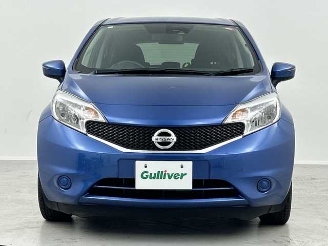 日産 ノート X 福島県 2016(平28)年 1.4万km シャイニングブルー /禁煙車//純正ナビ（MJ116D-W）//フルセグTV・Bluetooth//バックモニター//エマージェンシーブレーキ//ETC//レーンキープアシスト//電動格納ミラー//パワーウィンドウ//プッシュスタート//ドアバイザー