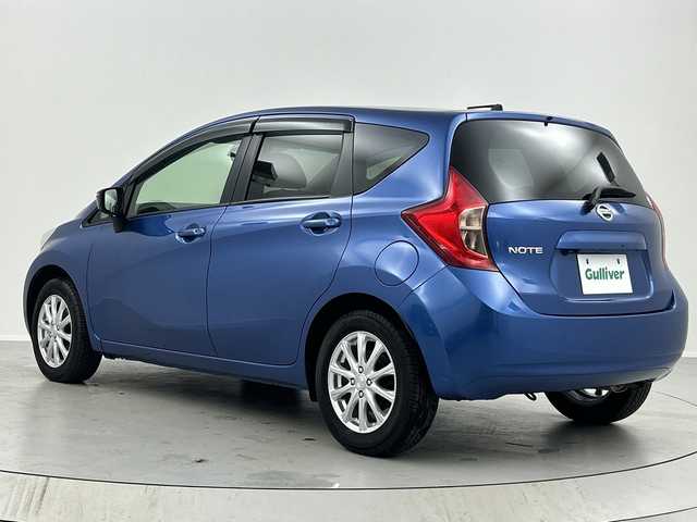 日産 ノート X 福島県 2016(平28)年 1.4万km シャイニングブルー /禁煙車//純正ナビ（MJ116D-W）//フルセグTV・Bluetooth//バックモニター//エマージェンシーブレーキ//ETC//レーンキープアシスト//電動格納ミラー//パワーウィンドウ//プッシュスタート//ドアバイザー