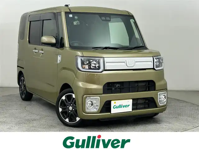 ダイハツ ウェイク G ターボ　レジャーエディション SA Ⅲ 道央・札幌 2019(令1)年 2.7万km オフビートカーキM ・4WD/・ワンオーナー/・スマートアシスト/・衝突被害軽減ブレーキ/・レーンキープアシスト/・オートハイビーム/・純正メモリナビ/・フルセグTV/・バックカメラ/・Bluetooth/・CD/DVD/・両側パワースライドドア/・社外前後ドライブレコーダー/・LEDヘッドライト/・フォグランプ/・オートライト/・オートマチックハイビーム/・アルミ付スタッドレスタイヤ積込