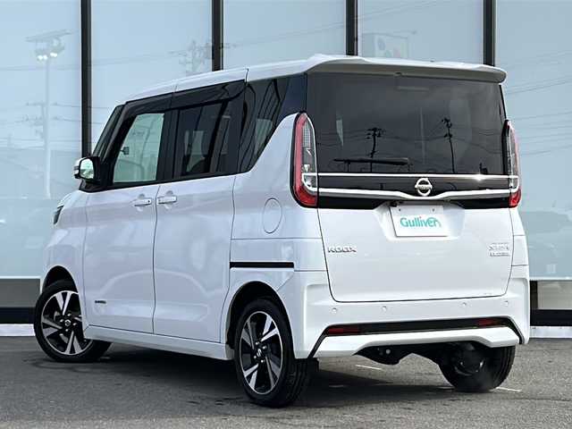 日産 ルークス HWS Gターボ プロパイロットED 山形県 2022(令4)年 3万km ホワイトパール ４WD/ターボ/純正ナビ/（Bluetooth/CD/TV/SD/AM/FM)/両側パワースライドドア/ハンズフリーオートスライドドア/プロパイロット/プリクラッシュブレーキ/追従式クルーズコントロール/レーンキープアシスト/前後コーナーセンサー/全方位カメラ/純正ドライブレコーダー/ＬＥＤヘッドライト/プッシュスタート/スマートキー/スペアキー/純正フロアマット/純正ＡＷ/盗難防止装置/盗難防止装置/保証書/記録簿