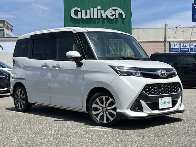 トヨタ タンク カスタムG－T 石川県 2017(平29)年 8.5万km パールホワイトⅢ 純正ナビ（NSZT-W66T）/　AM/FM/CD/DVD/Bluetooth/フルセグ）/バックカメラ/プリクラッシュセーフティ/クルーズコントロール/ビルトインETC2.0/前ドライブレコーダー（DRT-H66A)/両側パワースライドドア/LEDヘッドライト/革巻きステアリング/ステアリングスイッチ/オートライト/スマートキー/ナビ取扱説明書/車両取扱説明書