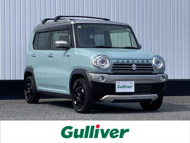 スズキ ハスラー Jスタイル Ⅲ ターボ 千葉県 2018(平30)年 3.9万km オフブルーメタリック/スチールシルバー2トーン 社外メモリナビ/(CD/DVD/BT/フルセグTV)/バックカメラ/衝突被害軽減システム/車線逸脱警報/クルーズコントロール/ハーフレザーシート/横滑り防止装置/ETC/ドライブレコーダー/アイドリングストップ/HIDヘッドライト/フォグランプ/オートライト/ウィンカーミラー/電動格納ミラー/社外15インチAW/前席シートヒーター/シートリフター/ルーフキャリア/グリップマックス15インチタイヤ/プッシュスタート/スマートキー/フロアマット/ドアバイザー/スペアキー/取扱説明書/保証書