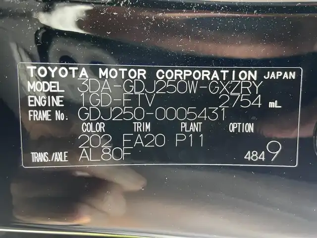 トヨタ ランドクルーザー ２５０ GX 千葉県 2024(令6)年 0.7万km ブラック ワンオーナー/衝突軽減ブレーキ/全方位カメラ/純正８インチディスプレイオーディオ/フルセグＴＶ/ＥＴＣ２．０/レーダークルーズコントロール/ＬＥＤヘッドライト/オートライト/オートハイビーム