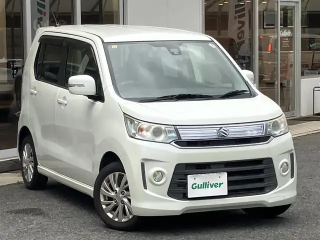 スズキ ワゴンＲ スティングレー X 山口県 2014(平26)年 4.3万km クリスタルホワイトP レーダーブレーキサポート/純正ナビ＆地デジTV/純正フロアマット/純正ドアバイザー/純正HIDヘッドライト/純正フォグランプ/純正サイド＆リアスポ/純正14インチアルミ/スマートキー/エンジンプッシュスタート/オートライト/運転席シートヒーター
