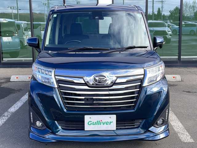 ダイハツ トール カスタムG SAⅡ 道東・釧路十勝 2017(平29)年 6.7万km レーザーブルークリスタルシャイン ・4WD/・社外SDナビ/ （ラジオ・BT・CD・DVD・フルセグ)/・バックカメラ/・クルーズコントロール/・両側パワースライドドア/・ドアバイザー/・横滑り防止装置/・コーナーセンサー/・バックカメラ/・LEDオートライト/・フォグランプ/・ステアリングスイッチ/・ETC/・電動格納ウィンカーミラー/・スマートキー/・プッシュスタート/・純正14インチアルミホイール/・社外AW付冬タイヤ積込/(165/65/R14・5mm)