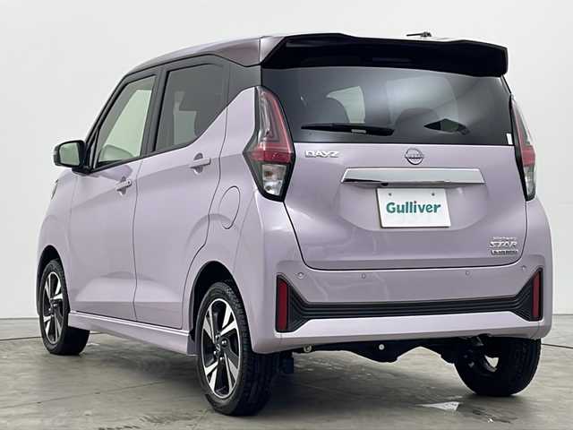 日産 デイズ ハイウェイスターG ターボ 秋田県 2024(令6)年 0.1万km パープルⅡ ４WD/純正ナビ/Bluetooth/全方位カメラ/純正AW/前後コーナーセンサー/アイドリングストップ/衝突被害軽減システム/ステアリングヒーター/前席シートヒーター/オートライト/盗難防止装置/横滑り防止装置/LEDヘッドライト/フォグランプ/スマートキー/スペアキー