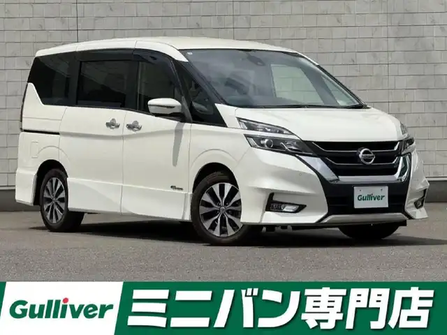 日産 セレナ ハイウェイスター Vセレクション 福岡県 2017(平29)年 4.9万km ブリリアントホワイトパール 純正9型SDナビ(フルセグTV/CD/DVD/BT)アラウンドビューモニタープロパイロットエマージェンシーブレーキ/コーナーセンサー両側パワスラドラレコETCデジタルインナーミラーUSBポート純正LEDヘッドライト純正フロアマット純正16インチアルミホイールスマートキープッシュスタート