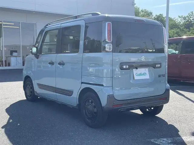 スズキ スペーシア ギア HYBRID XZターボ 青森県 2021(令3)年 2.4万km オフブルーメタリック/ガンメタリック2トーンルーフ 4WD/社外ナビ/地デジTV/CD/BT/両側パワースライドドア/バックカメラ/クリアランスソナー/衝突被害軽減システム/キープレーン/アイドリングストップ/オートライト/ルーフレール/LEDヘッドライト/前席シートヒーター