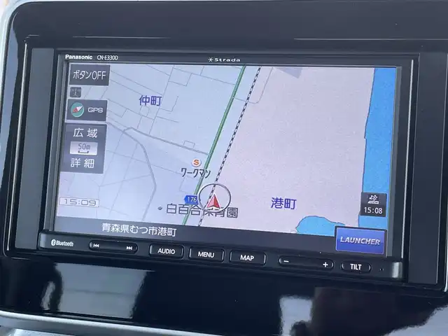 スズキ スペーシア ギア HYBRID XZターボ 青森県 2021(令3)年 2.4万km オフブルーメタリック/ガンメタリック2トーンルーフ 4WD/社外ナビ/地デジTV/CD/BT/両側パワースライドドア/バックカメラ/クリアランスソナー/衝突被害軽減システム/キープレーン/アイドリングストップ/オートライト/ルーフレール/LEDヘッドライト/前席シートヒーター