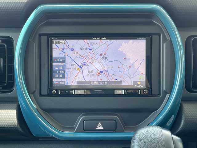 スズキ ハスラー HYBRID G 長野県 2020(令2)年 4.4万km デニムブルー ガンメタリック 2トーン 社外ナビ/（AVIC-RZ33）/ワンセグTV/ステアリングスイッチ/コーナーセンサー（後ろのみ）/衝突軽減ブレーキ/アイドリングストップ/前席シートヒーター/レーン逸脱警報/光軸レベライザー/ミラーヒーター/オートライト/スマートキー/Wエアバッグ/ABS/ETC