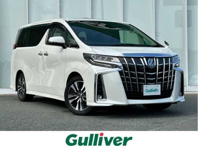 トヨタ アルファード S Cパッケージ 福岡県 2021(令3)年 4.7万km ホワイトパールクリスタルシャイン 純正メーカーオプションナビ/ツインムーンルーフ/12インチ後席モニター/デジタルインナーミラー/両側パワースライドドア/バックカメラ/前後ドライブレコーダー/ビルドインETC/クリアランスソナー/ブラインドスポットモニター/衝突被害軽減システム/横滑り防止装置/レーンキープアシスト/クルーズコントロール/LEDヘッドライト/フォグランプ/シーケンシャルターンランプ/D/N/後席パワーシート（D席メモリ機能有）/D/N席エアシート/ヒートステアリング/パワーバックドア/ステアリングスイッチ/オート電動格納ミラー/電動パーキングブレーキ/デュアルオートエアコン/純正サンシェード/ナノイー/ISOFIX