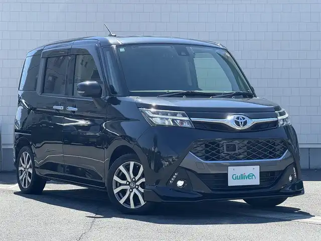 トヨタ タンク カスタムG－T 静岡県 2018(平30)年 6.1万km ブラックマイカメタリック ●9インチ純正ナビ/(フルセグ/CD/DVD/Bluetooth)/(デンソーテン/NSZT-Y66T)/●バックカメラ/●クルーズコントロール/●プリクラッシュセーフティ/●レーンキープアシスト/●LEDヘッドライト＆フォグランプ/●オートライト/●革巻きステアリング/●ステアリングスイッチ/●ETC/●前方ドライブレコーダー/●両側パワースライドドア/●電動格納ウィンカーミラー/●ドアバイザー/●純正フロアマット/●純正15インチアルミホイール/●W＋サイドSRS＋ABS