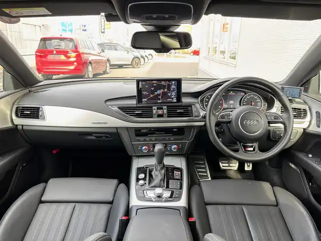 アウディ Ａ７ SB 3．0 TFSI クワトロ Sライン 山梨県 2018(平30)年 1.7万km ミトスブラックメタリック ワンオーナー/黒革シート/BOSEサウンド/パークアシストパッケージ/・フロントカメラ/・リアカメラ/・パークアシスト/純正MMIナビ/フルセグTV/全席シートヒーター/4ゾーンエアコン/マトリクスLEDヘッドライト/オートハイビーム/電動リアゲート/ACC/サイドアシスト/レーンキープアシスト/純正19インチAW/ブラックグリル(純正グリル積載)/可変スポイラー